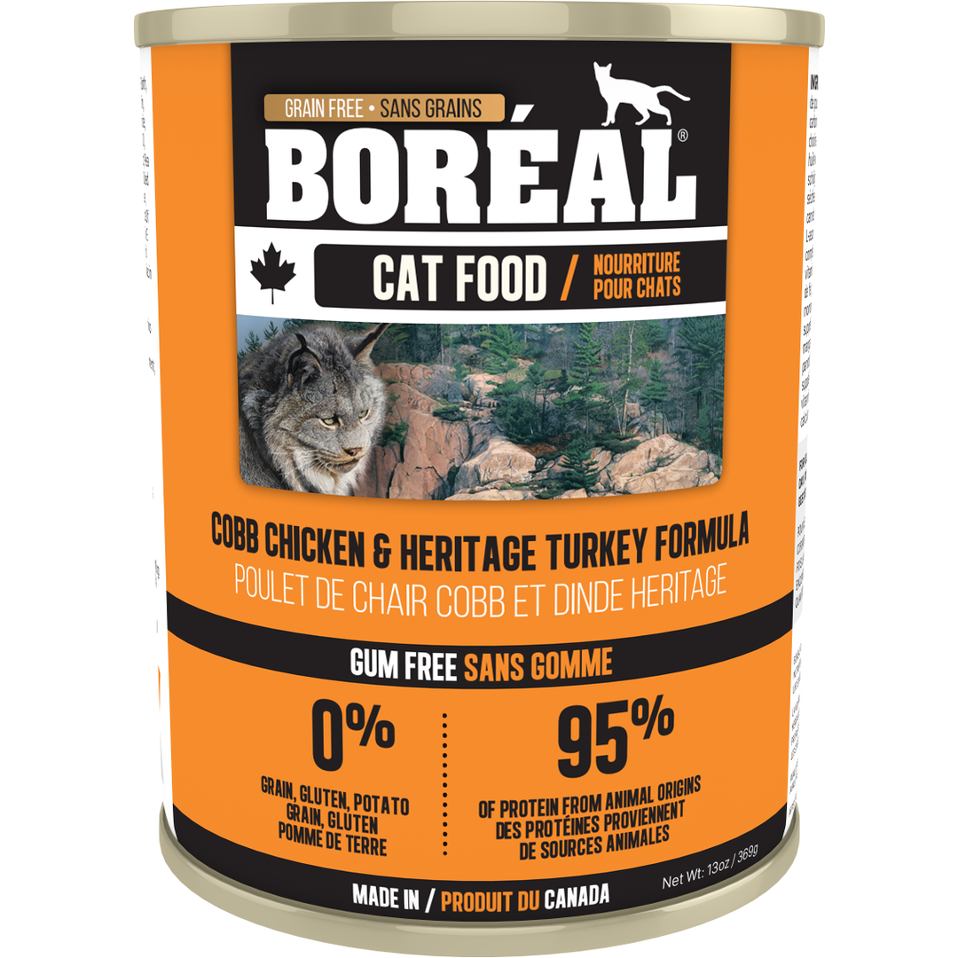 Boréal - Chat Pâté de Poulet de Chair Cobb et Dinde Héritage - Nourriture Humide Sans Grains pour Chats