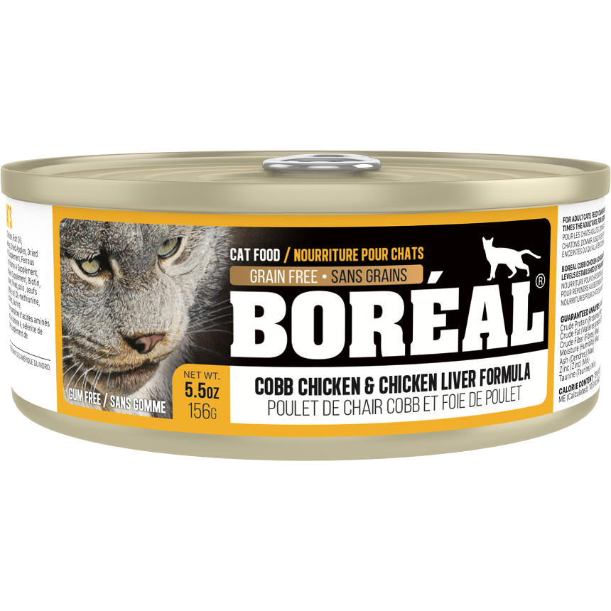Boréal - Poulet de Chair Cobb et Foie de Poulet - Nourriture Humide Sans Grains en Pâté pour Chats