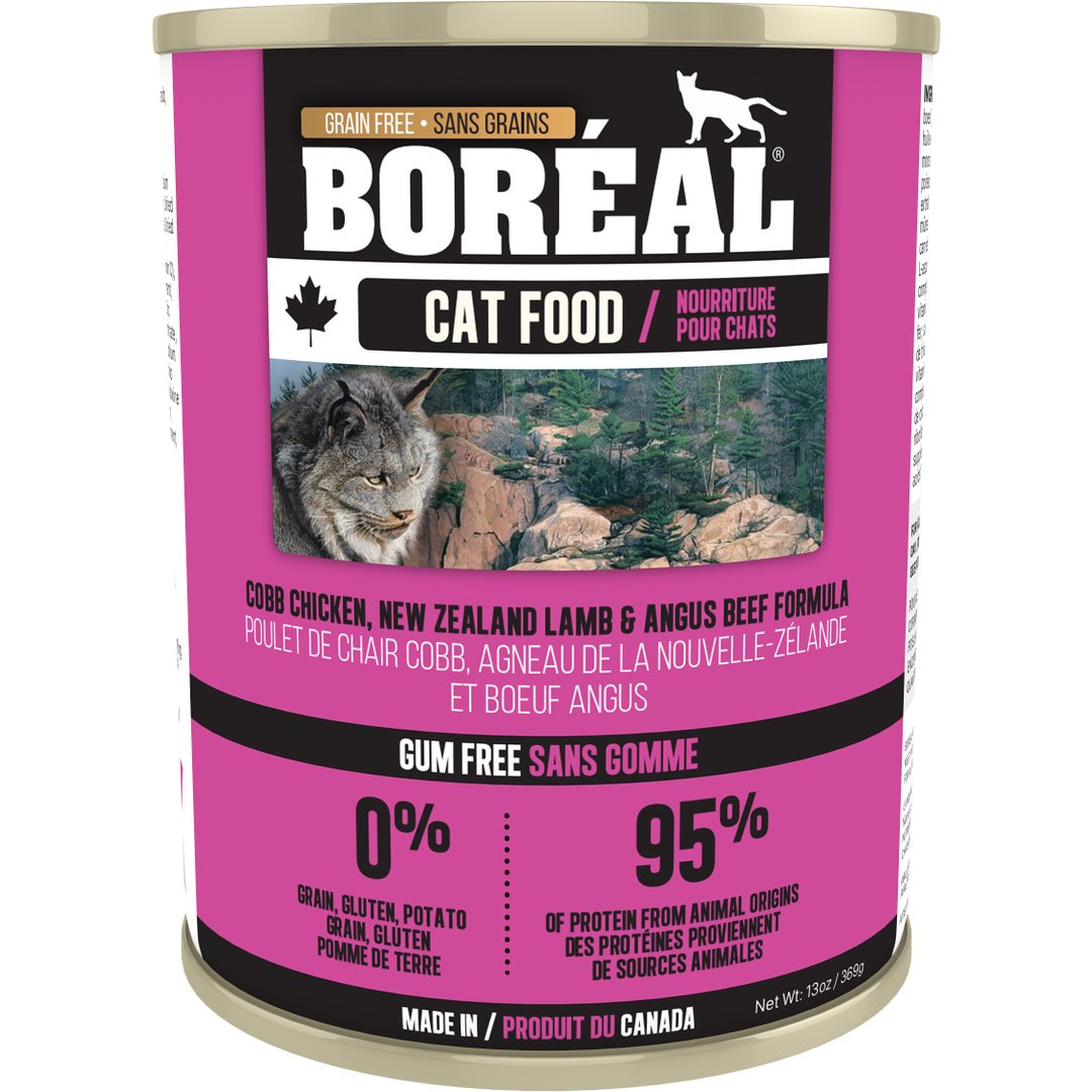 Boréal - Chat Pâté de Poulet de Chair Cobb, Agneau de la Nouvelle-Zélande et Boeuf Angus - Nourriture Humide Sans Grains pour Chats