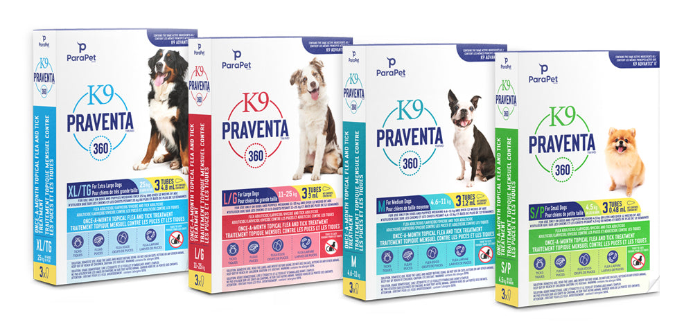 K9 PRAVENTA 360 Chien 4.6 - 11kg, Contient 6 Dose
