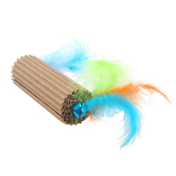 Ware Pet - Barre à Cloche Ondulée avec Grelot et Plumes - Jouet pour Chats