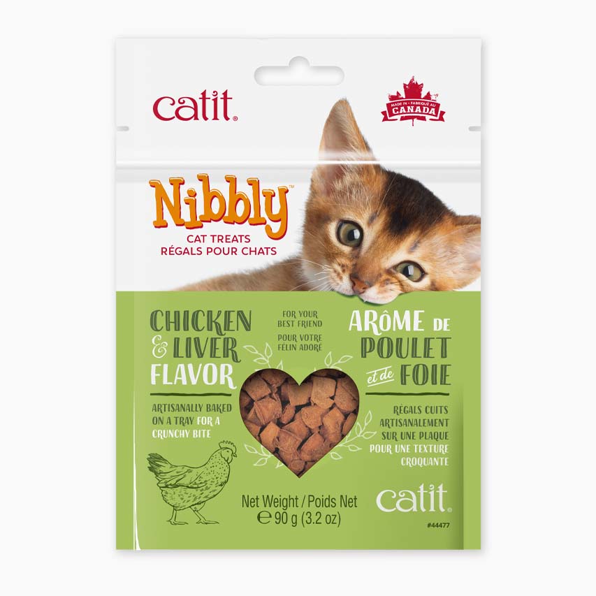 Catit Nibbly - Arôme de Poulet et Foie - Gâteries Croquantes pour Chats