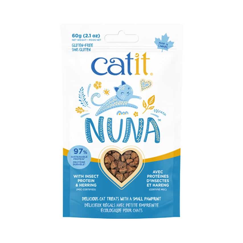 Catit Nuna - Protéines d’Insectes et Hareng - Gâteries Croquantes pour Chats