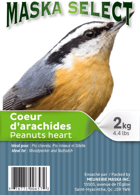 MASKA SELECT Nourriture Coeur d'Arachides 2kg pour Oiseaux Sauvages