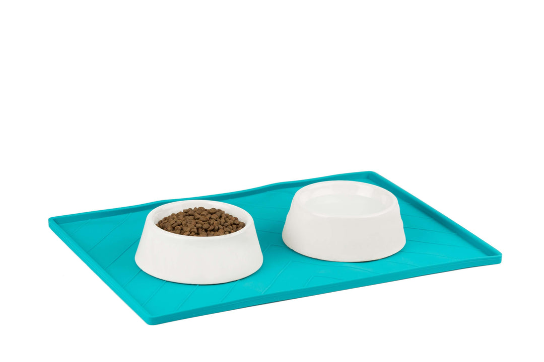 MESSY MUTTS Tapis Travers de Métal Bleu S