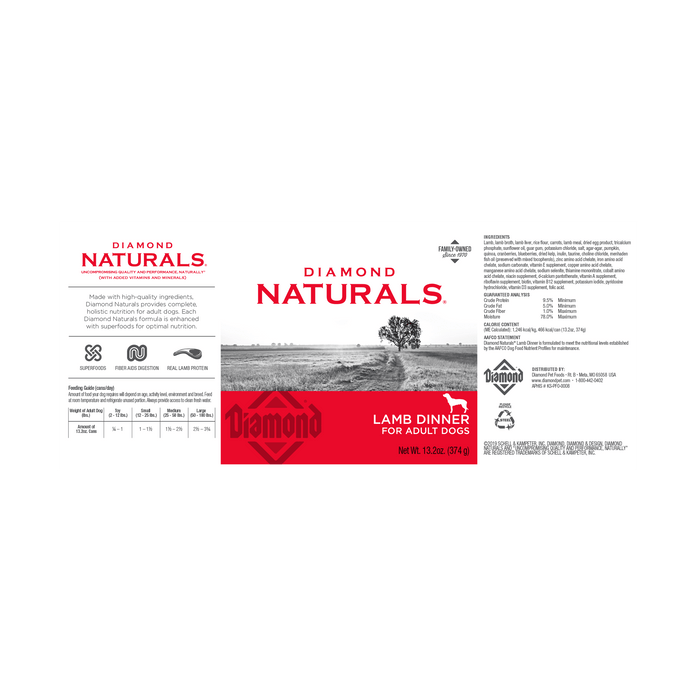 Diamond Naturals - Dîner d'Agneau - Nourriture Humide en Pâté pour Chiots et Chiens