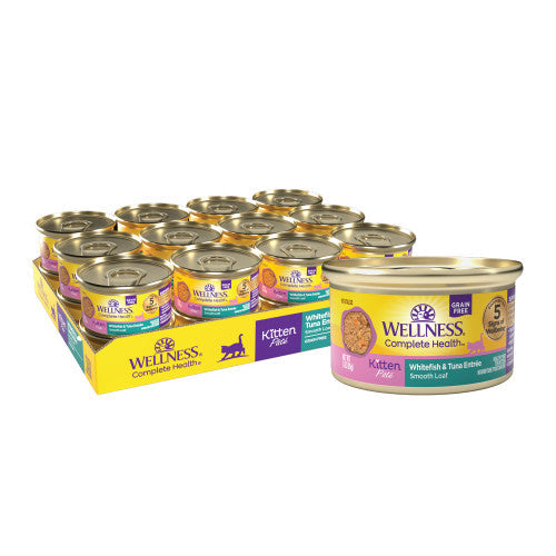 Wellness Complete Health - Pâté de Poisson Blanc et Thon - Nourriture Humide Sans Grains pour Chatons