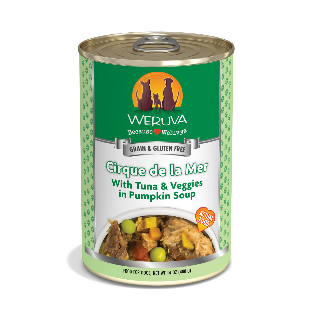 Weruva Classic - Cirque de la Mer - Thon et Légumes dans une Soupe au Citrouille - Nourriture Humide Sans Grains pour Chiens