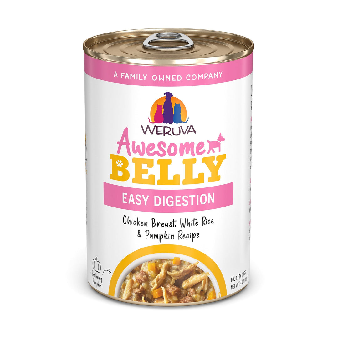 Weruva Functional - Awesome Belly, Digestion Facile - Poitrine de Poulet, Riz Blanc et Citrouille - Nourriture Humide pour Chiens