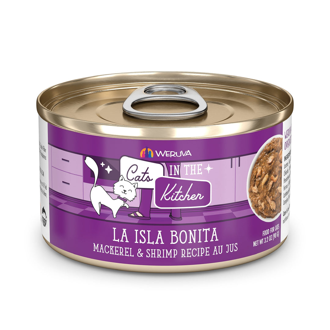 Weruva Cats in the Kitchen - La Isla Bonita - Maquereau et Crevette au Jus - Nourriture Humide Sans Grains pour Chats