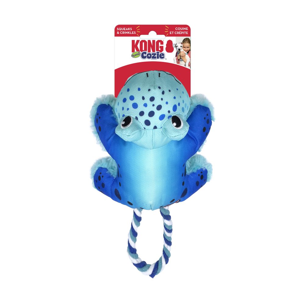 Kong - Cozie Tuggz Grenouille - Jouet de Tiraillement en Peluche pour Chiens