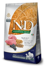 Voir l’image dans la galerie, Farmina N&amp;D Grains Ancestraux - Agneau, Épeautre, Avoine &amp; Myrtille - Nourriture Sèche pour Chiens de Moyennes et Grandes Races