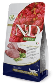 Famina N&D Quinoa - Gestion du Poids, Agneau- Nourriture Sèche Sans Grains pour Chats Adultes