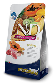 Famina N&D Tropical Selection - Agneau et Fruits Tropicaux - Nourriture Sèche pour Chats Adultes Stérilisés