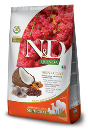 Famina N&D Quinoa - Chien Peau & Pelage Hareng - Nourriture Sèche Sans Grains pour Chiens