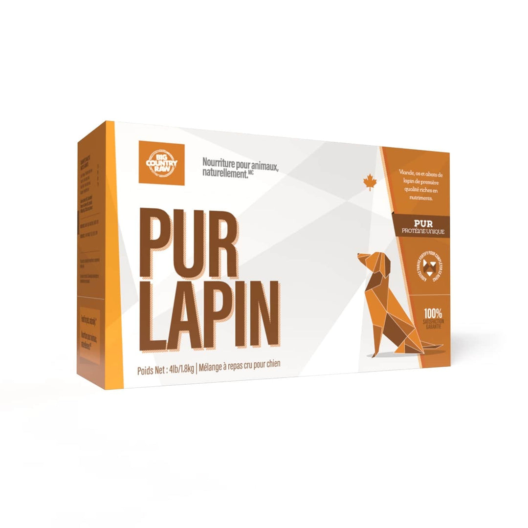 Big Country Raw - Formule Pur au Lapin - Nourriture Crue Congelée pour Chiens