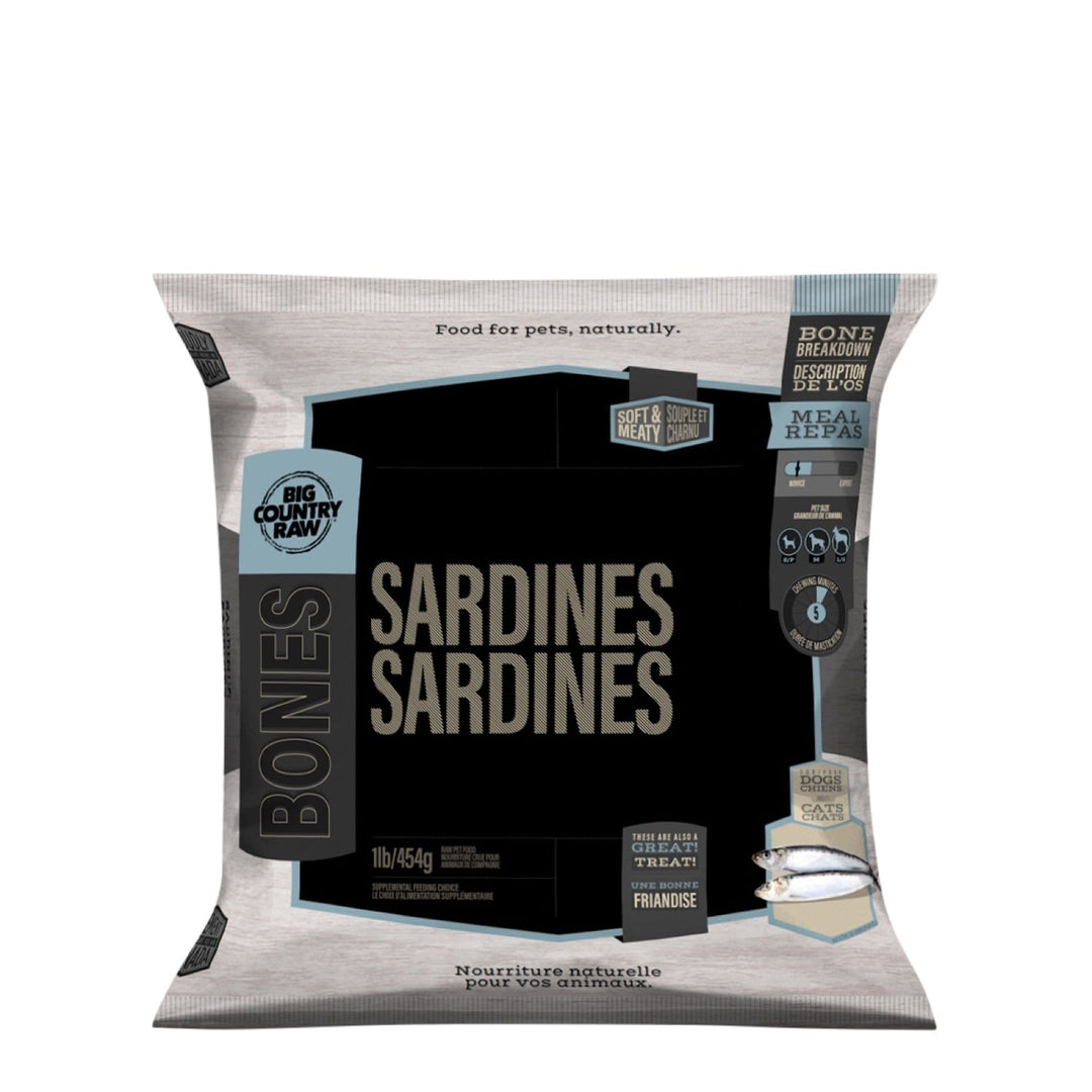 Big Country Raw - Sardines - Gâteries Crues Congelées pour Chiens