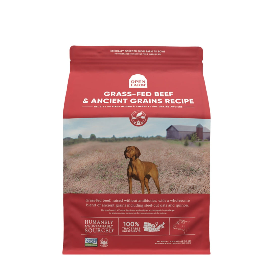 Open Farm - Boeuf Nourri à l'Herbe aux Grains Anciens - Nourriture Sèche pour Chiens