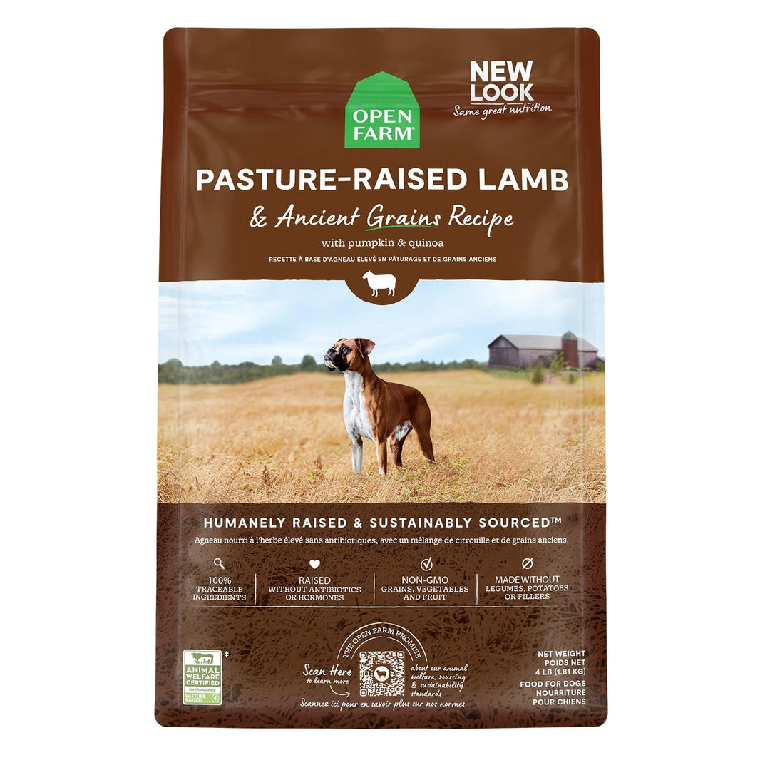 Open Farm - Agneau Élevé en Pâturage et Grains Anciens - Nourriture Sèche pour Chiens