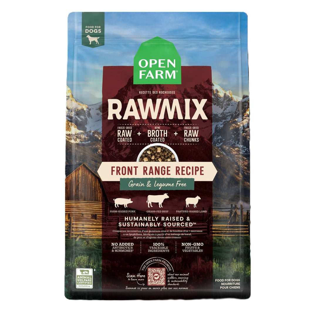 Open Farm RawMix Sans Grains - Recette des Rocheuses - Nourriture Séche Sans Légumineuses et Sans OGM pour Chiens