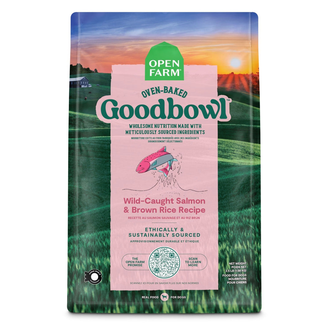 Open Farm Goodbowl - Saumon Sauvage et Riz Brun - Nourriture Sèche Cuite au Four pour Chiens