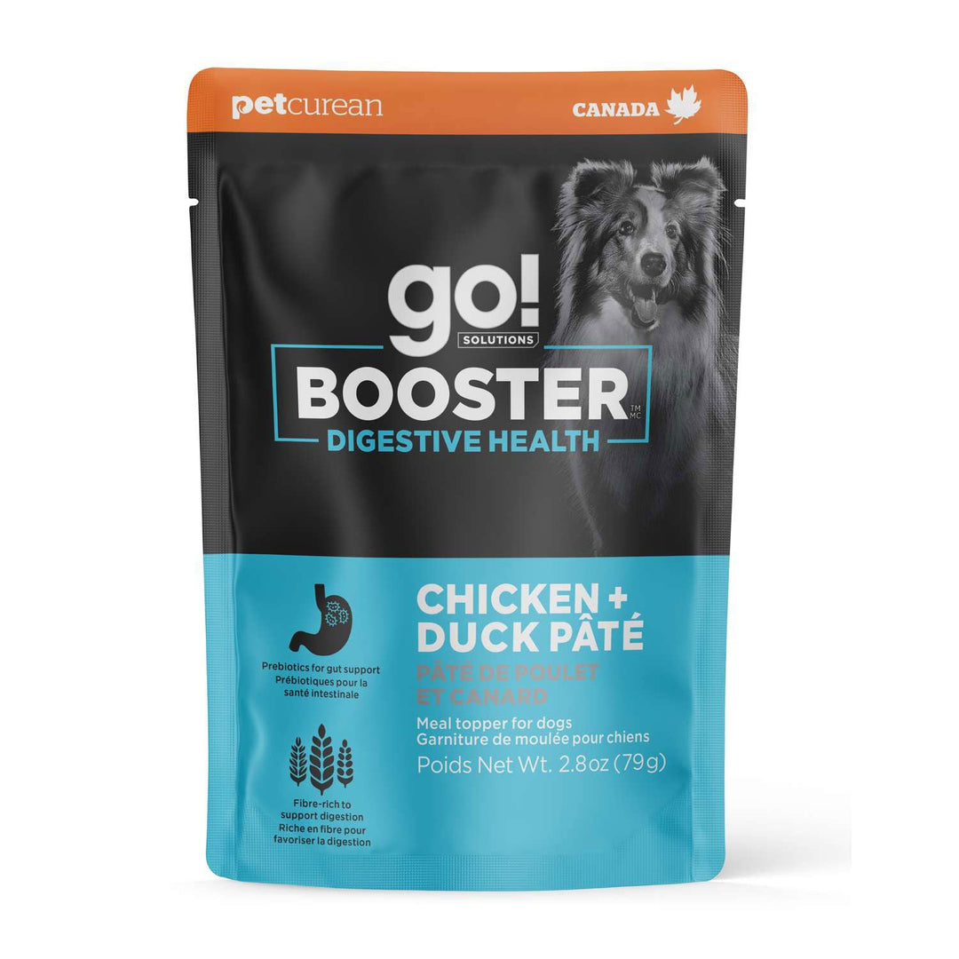 Petcurean Go! Solutions Booster - Chien Santé Digestive, Pâté de Poulet et Canard - Garniture de Moulée pour Chiens