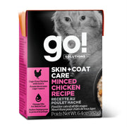 Petcurean Go! Solutions - Chat Soins Peau et Pelage, Poulet Haché - Nourriture Humide pour Chats en Tetra Pak