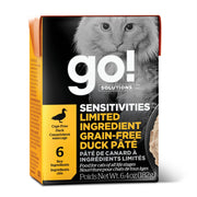Petcurean Go! Solutions Sensitivities - Chat Pâté de Canard à Ingrédients Limités - Nourriture Humide Sans Grains pour Chats en Tetra Pak