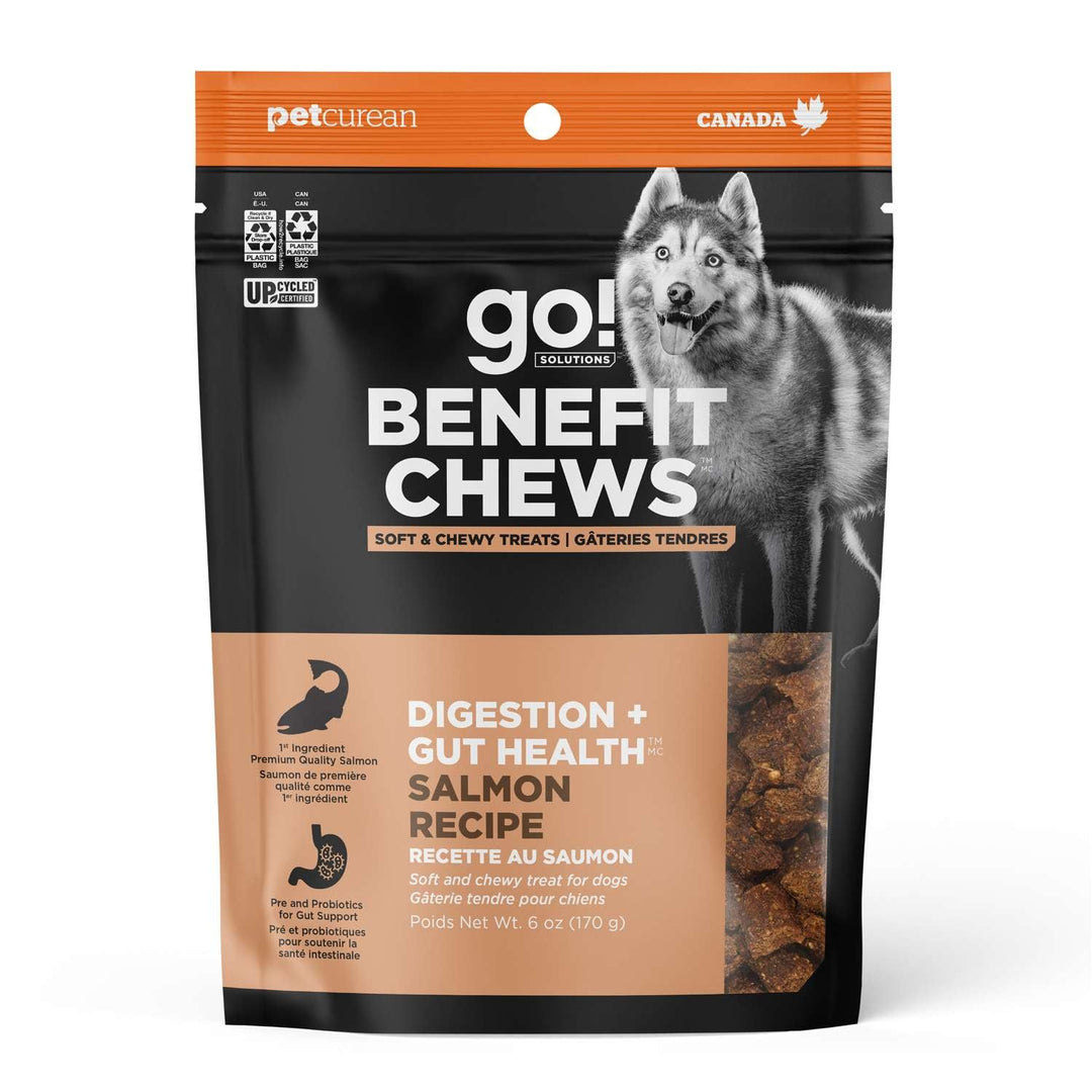 Petcurean Go! Solutions - Digestion et Santé Intestinale, Saumon - Gâteries Tendres pour Chiens