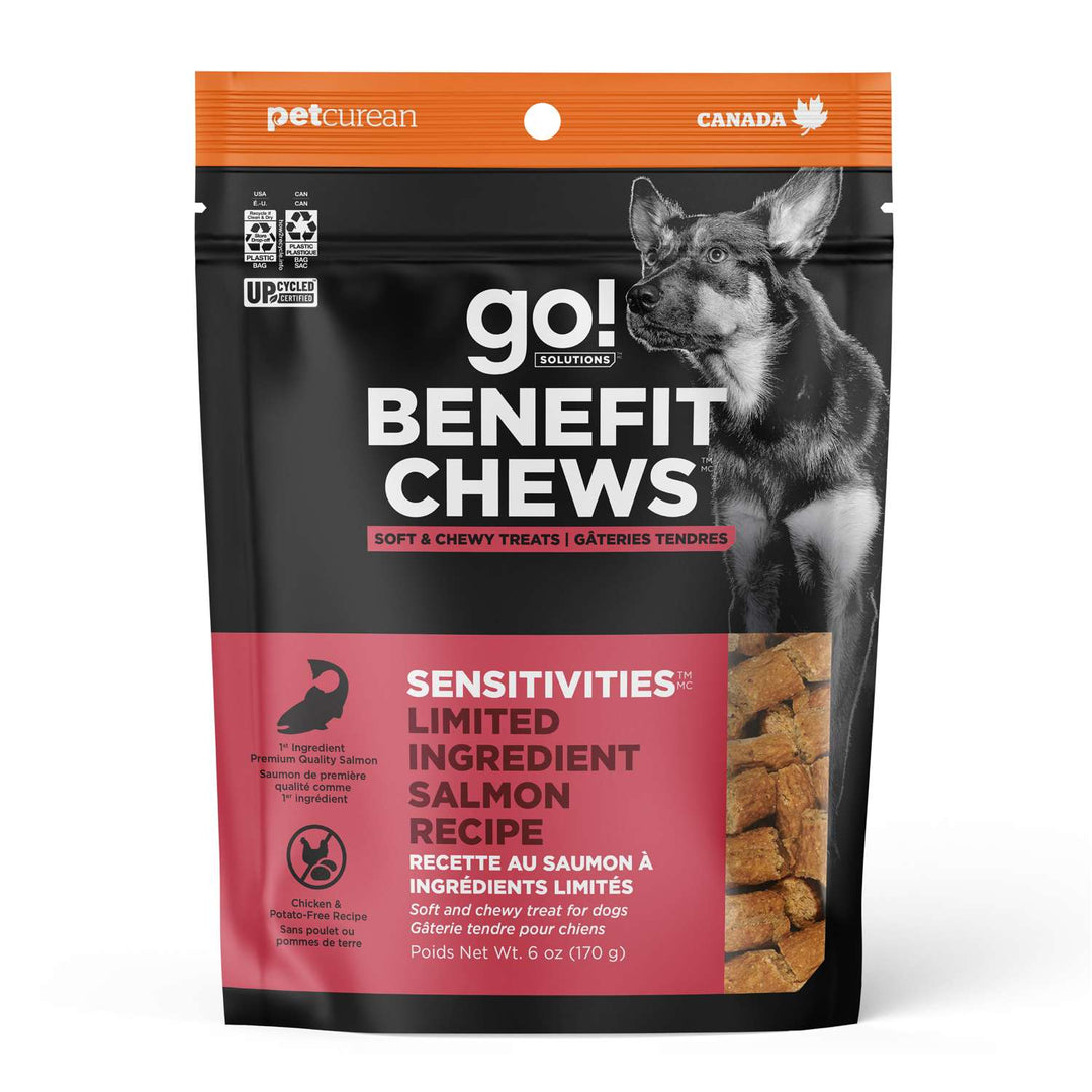 Petcurean Go! Solutions Sensitivities - Saumon - Gâteries Tendres à Ingrédients Limités pour Chiens