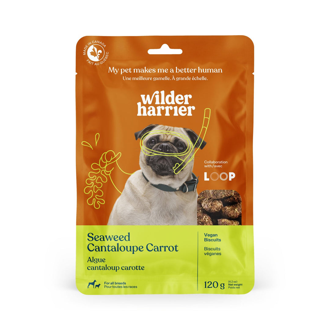 Wilder Harrier - Biscuits Algue, Cantaloup et Carotte - Gâteries Véganes pour Chiens