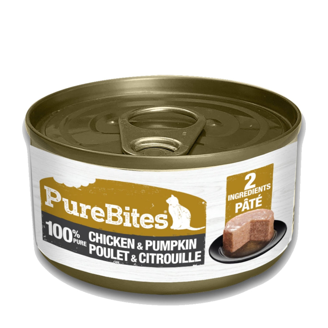 PureBites - Chat 100% Pur Pâté de Poulet et Citrouille - Nourriture Humide Sans Grains pour Chats