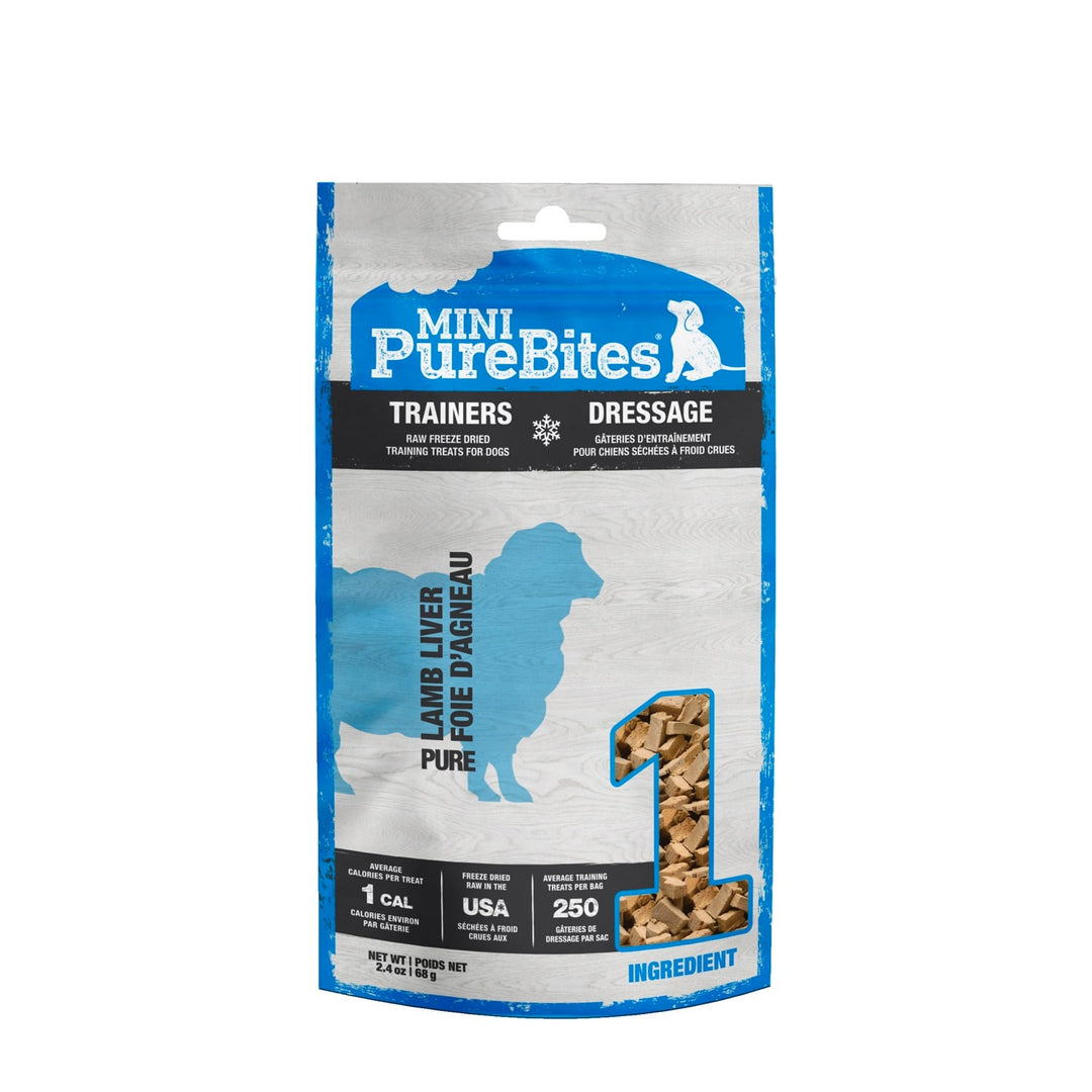 Mini PureBites - Foie d'Agneau - Gâteries d'Entraînement Lyophilisées pour Chiens