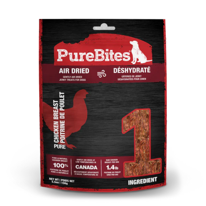 PureBites - Poitrine de Poulet - Gâteries de Jerky Déshydratées pour Chiens
