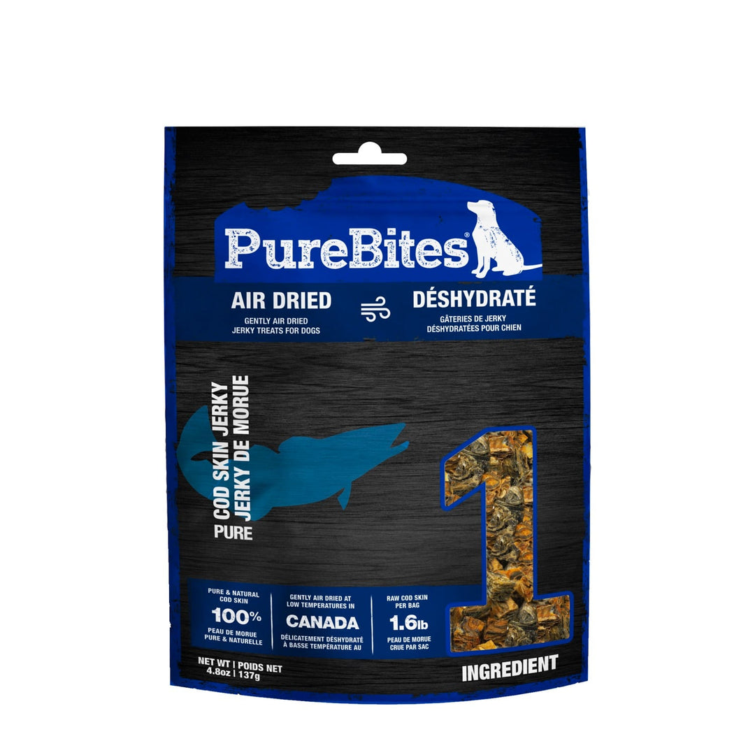 PureBites - Jerky de Morue - Gâteries de Jerky Déshydratées pour Chiens