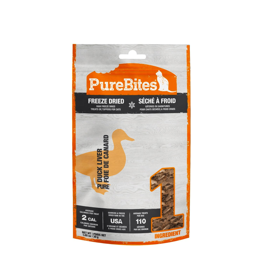 PureBites - Foie de Canard - Gâteries ou Garnitures Lyophilisées pour Chats