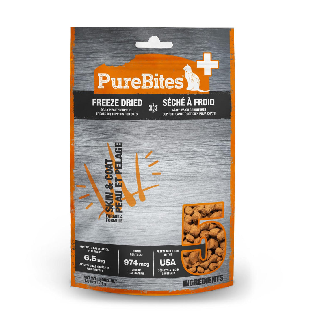 PureBites - Peau et Pelage - Gâteries ou Garnitures Lyophilisées pour Chats