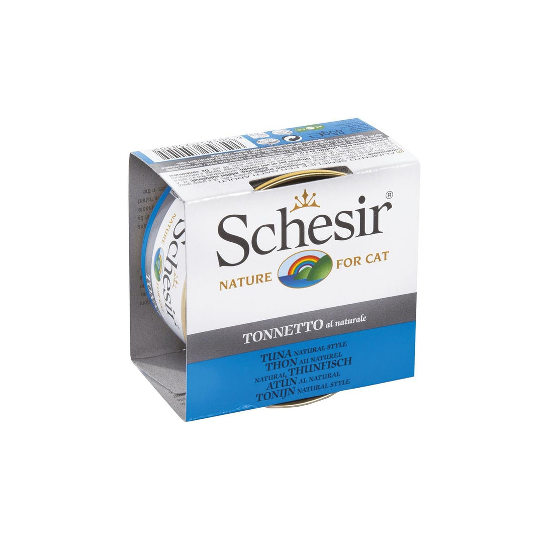 Schesir - Chat Adulte Thon au Naturel en Eau de Cuisson - Nourriture Humide pour Chats