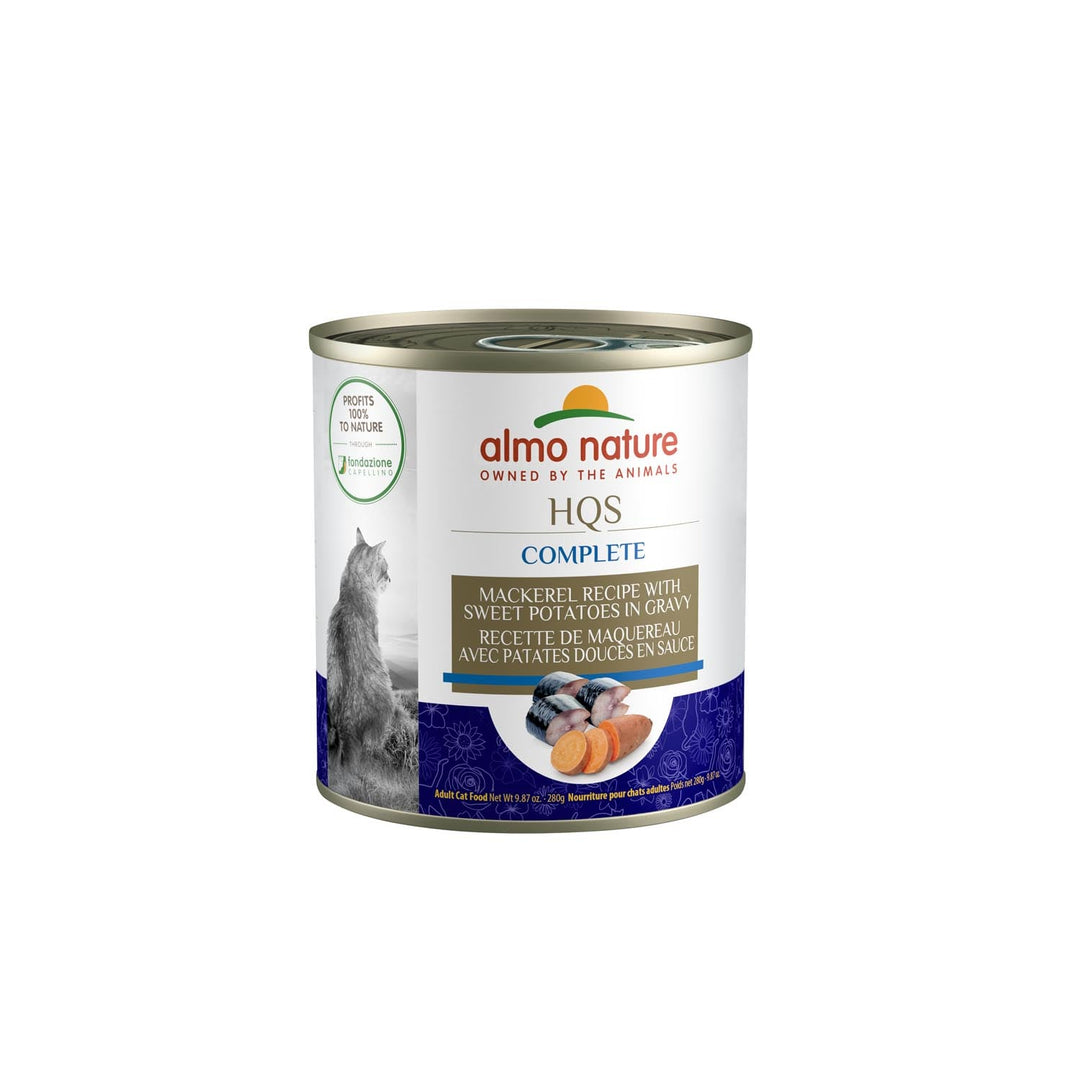 Almo Nature HQS Complete - Chat Maquereau et Patates Douces en Sauce - Nourriture Humide pour Chats