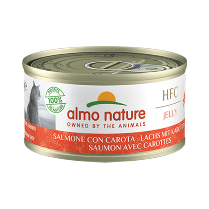 Almo Nature HQS Natural - Chat Saumon avec Carottes au Bouillon - Nourriture Humide pour Chats