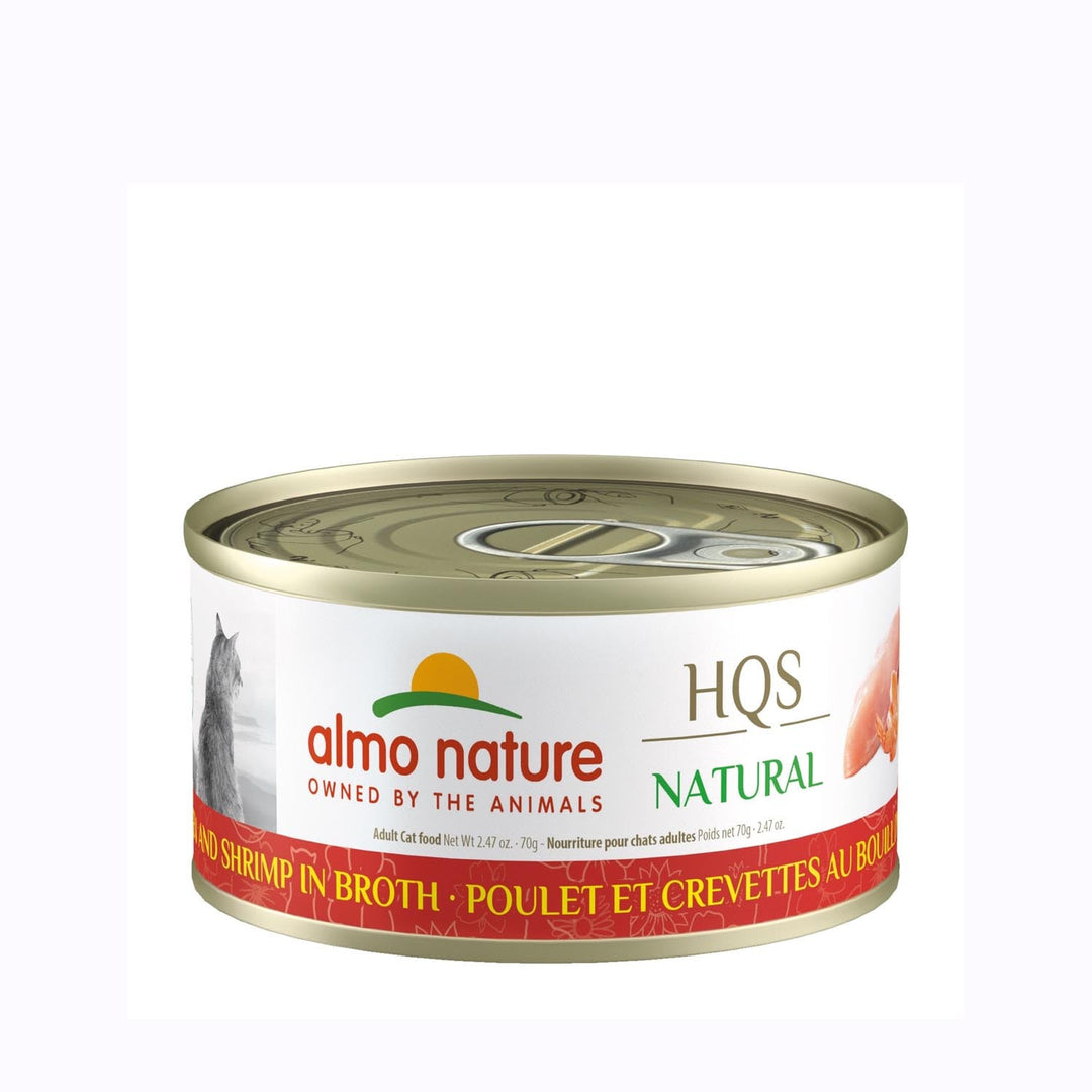 Almo Nature HQS Natural - Chat Poulet avec Crevette au Bouillon - Nourriture Humide pour Chats