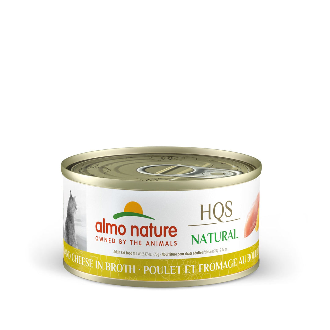 Almo Nature HQS Natural - Chat Poulet avec Fromage au Bouillon - Nourriture Humide pour Chats