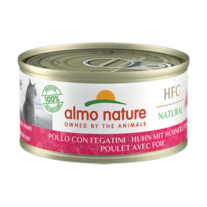 Almo Nature HQS Natural - Chat Poulet avec Foie au Bouillon - Nourriture Humide pour Chats