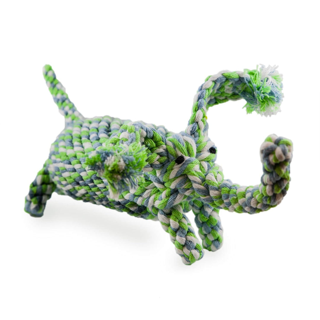 Define Planet - Jouet Abby l'Éléphant en Coton Naturel "Cottonpals" pour Chiens, Bleu, Vert et Ivoire