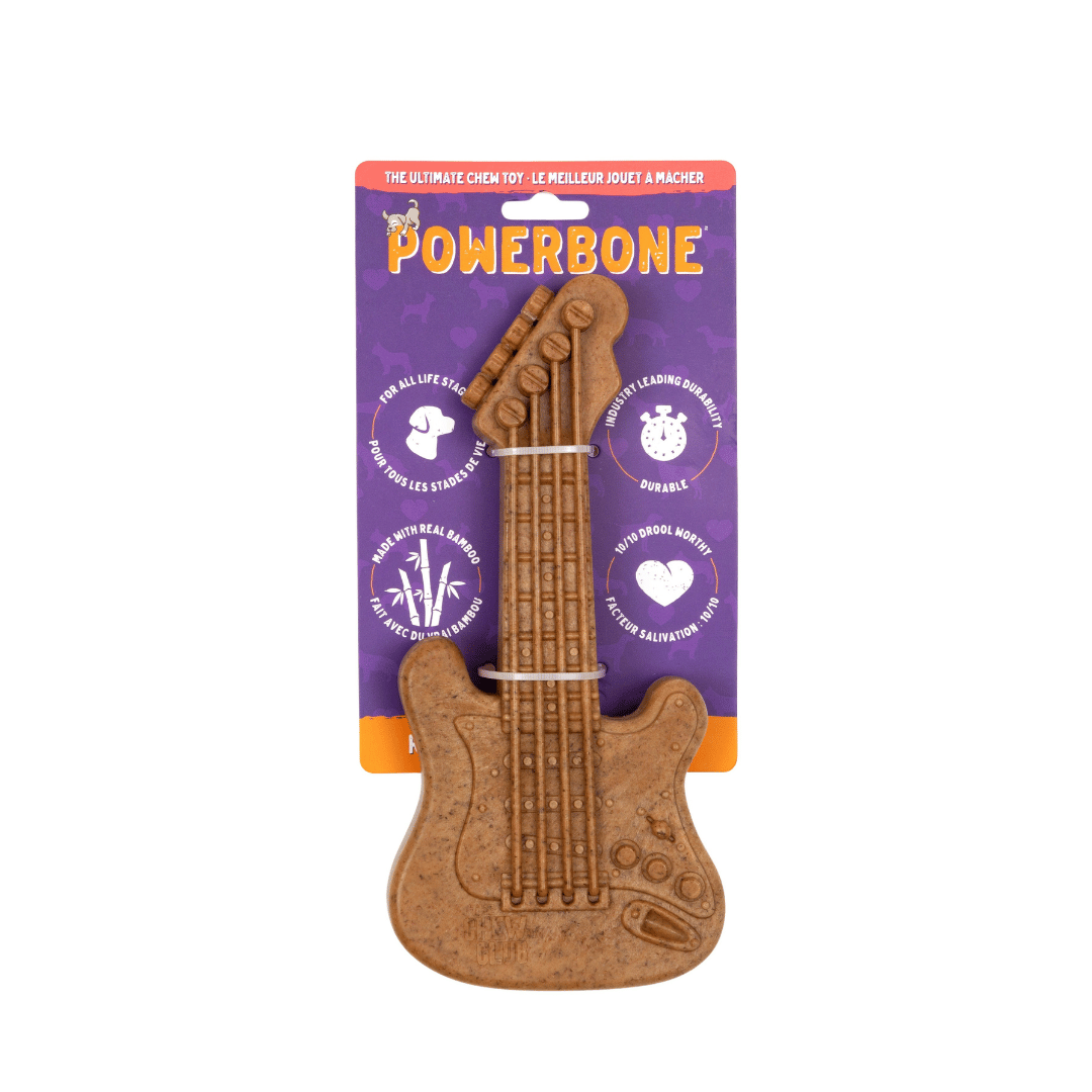Powerbone - Guitare en Nylon et Bambou 9.5" - Jouet à Mâcher pour Chiens
