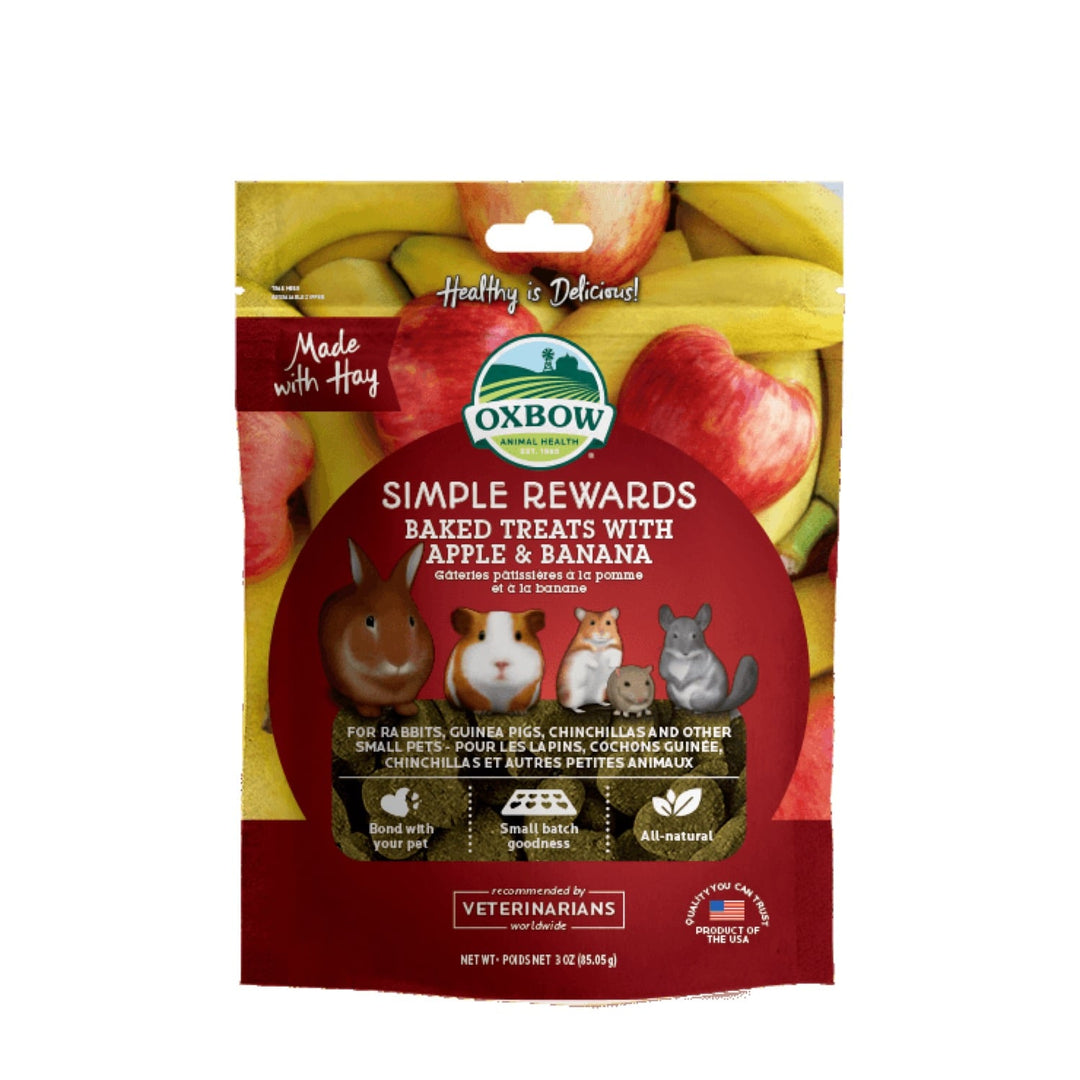 Oxbow Simple Rewards - Pomme et Banane - Gâteries pour Rongeurs