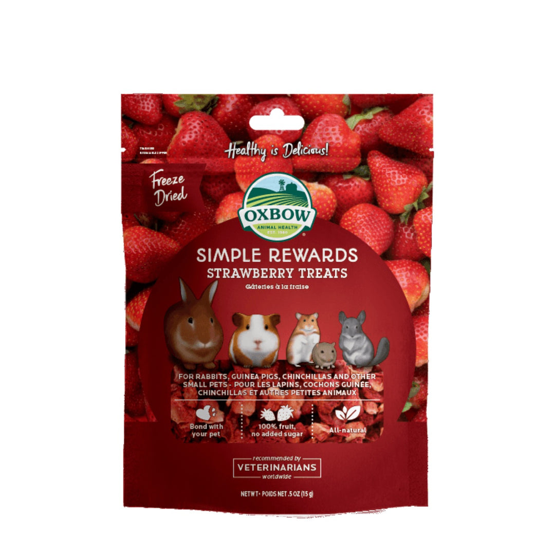 Oxbow Simple Rewards - Fraise Lyophilisée - Gâteries pour Rongeurs