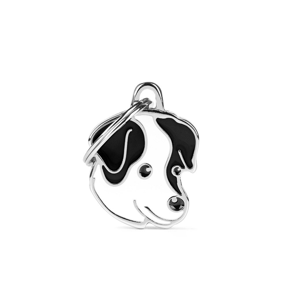 My Family - Friends Jack Russel Noir & Blanc - Médaille d'Identité pour Chiens