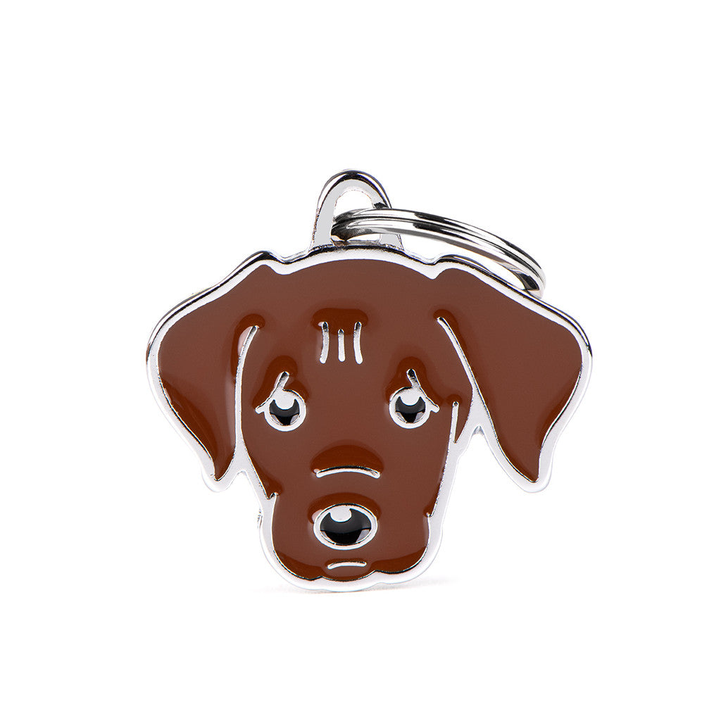 My Family - Friends Labrador Chocolat - Médaille d'Identité pour Chiens
