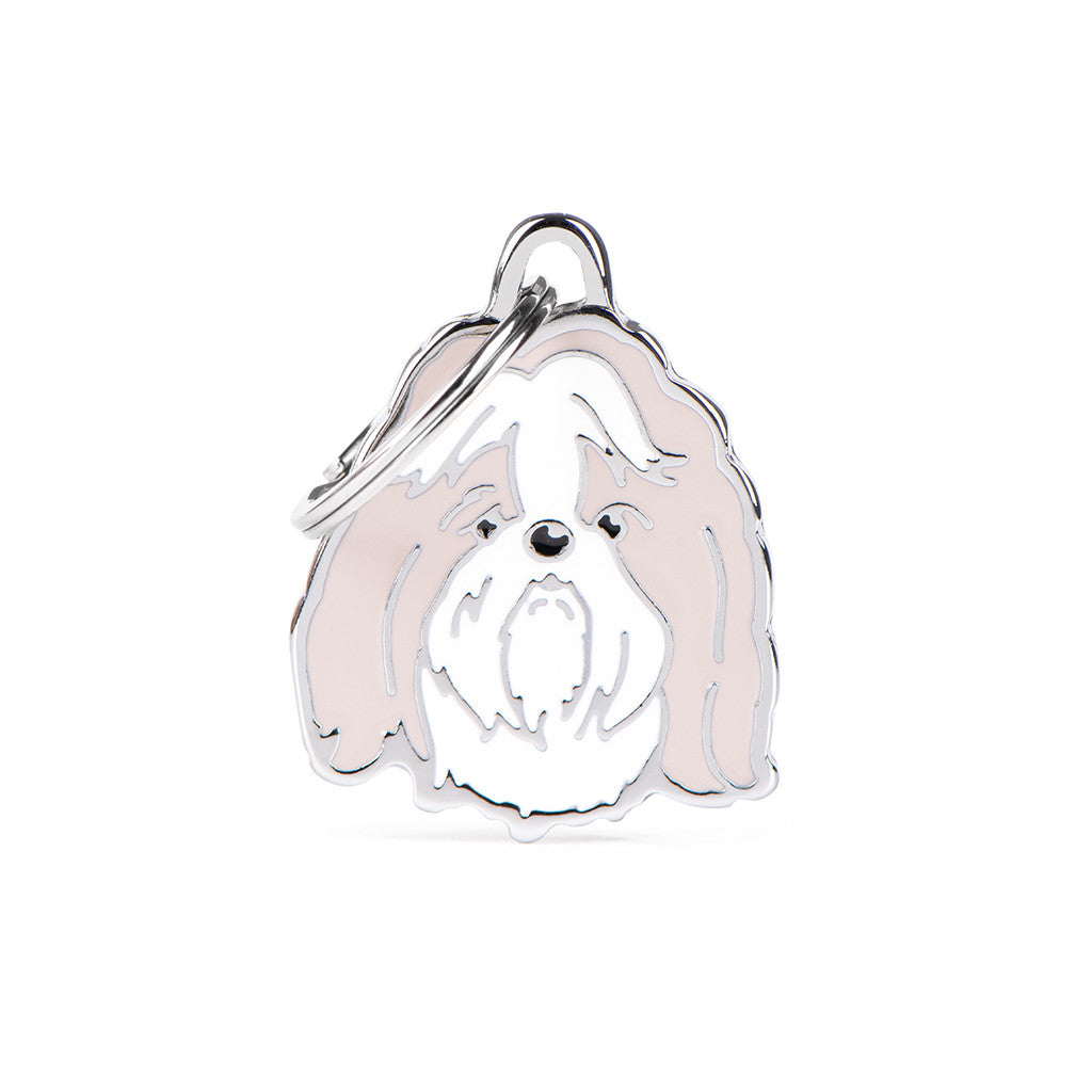 My Family - Friends Shih Tzu Gris - Médaille d'Identité pour Chiens